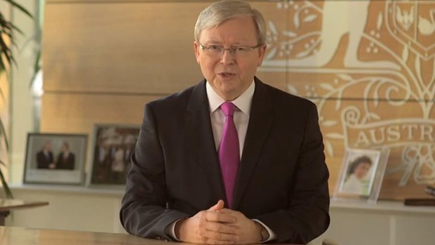 Kevin Rudd's ad has been posted on YouTube ahead of television screenings.