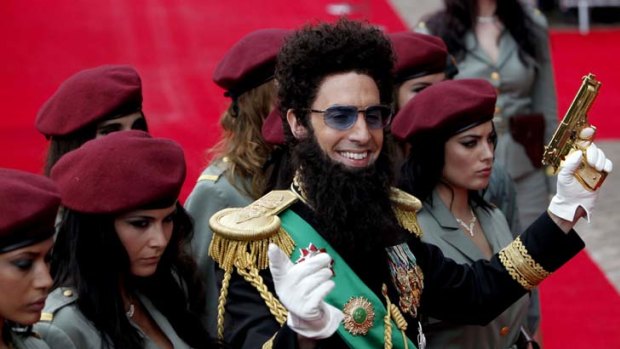 "Where there is humour it seems to primarily be at our [the Arabs'] expense" ... Sacha Baron Cohen plays Admiral General Haffaz Aladeen in his upcoming film <i>The Dictator</i>.
