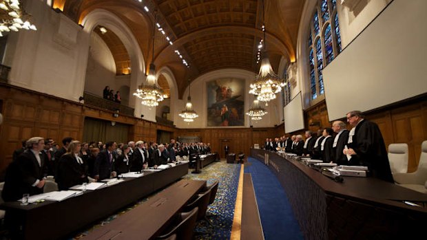 Inside The Hague: Magistrates at the International Court of Justice.