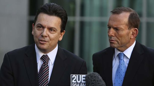 Tony Abbott's Coalition government will need to negotiate a senate that includes Labor, the Greens, the Palmer United Party and others, such as independent senator Nick Xenophon.   2N1C0404.JPG