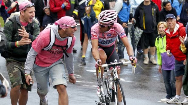 Calm under fire ... Alberto Contador in the Giro.