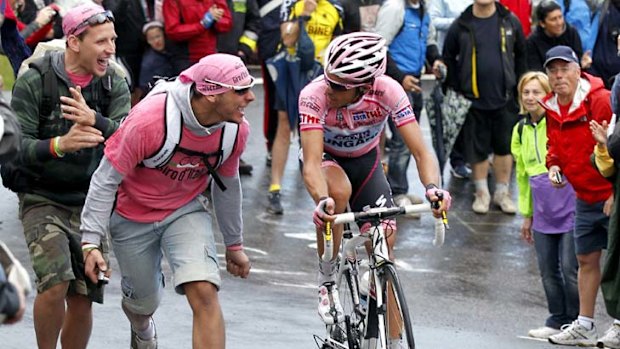 Calm under fire ... Alberto Contador in the Giro.