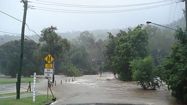 Rain flooded Brisbane Streets.