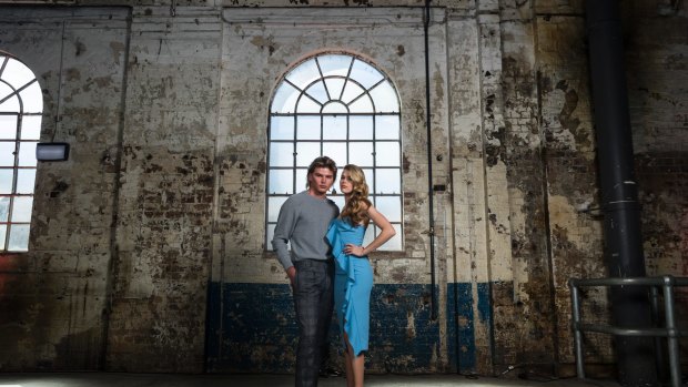David Jones ambassador Victoria Lee and model Jordan Barrett ahead of the store's autumn-winter launch on Wednesday.
