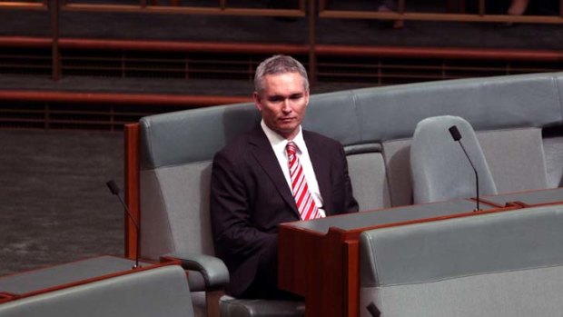 Isolation &#8230; Craig Thomson in Parliament this week.