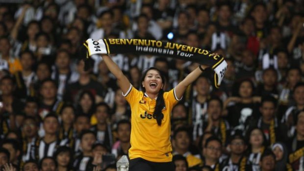 Strong support: Fans turn out in force to watch Juventus in Jakarta.