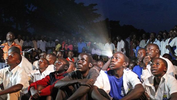 Mass screening ... Ugandans watch <em>Kony 2012</em>.