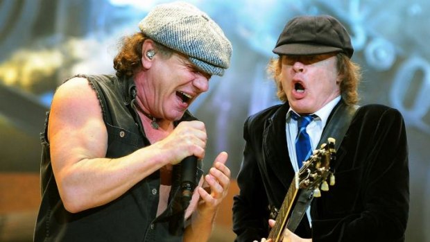 Riff leaders? ... AC/DC lead singer Brian Johnson and guitarist Angus Young.