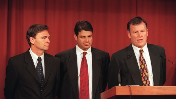 John Brumby, former  Victorian premier Steve Bracks, and attorney general Rob Hulls.