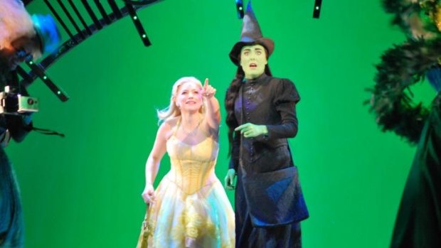 Suzie Mathers as Glinda and Jemma Rix as Elphaba in popular musical Wicked.