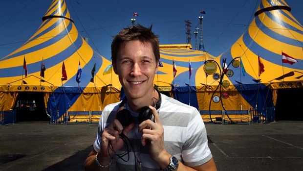 Cirque du Soleil's Sebastian Hammond at Docklands yesterday.