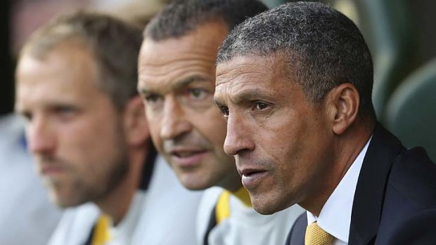 Get tough &#8230; Norwich manager Chris Hughton, right, says racism should attract a 10-game ban.