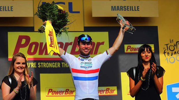 What a difference a day makes: Mark Cavendish won in Marseille.