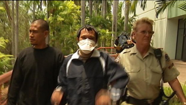 Accused people smuggler, Mohamad Tahir, outside Darwin Magistrates Court in 2009.