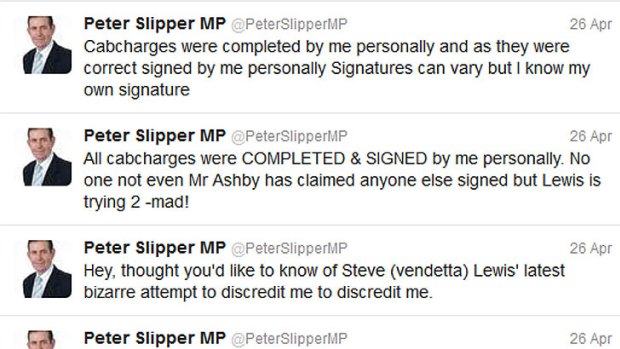 Peter Slipper has taken to Twitter to tell his side of the story.