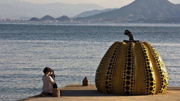 Giant pumpkin by Yayoi Kusama in Naoshima.