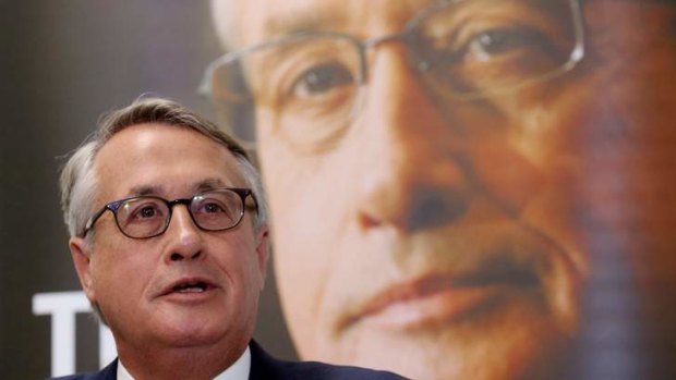 Former treasurer Wayne Swan launches his book <i>The Good Fight</i> before his address to the National Press Club.