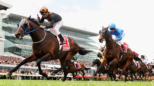 Piece de resistance &#8230; Corey Brown fulfilled a childhood dream when he rode Shocking to victory in the 2009 Melbourne Cup, now the star hoop is considering a stint riding in France.