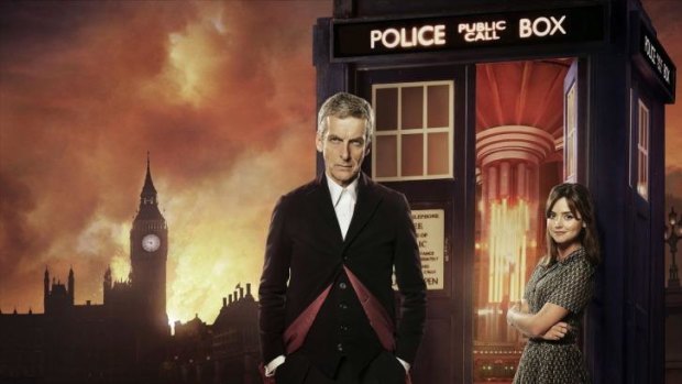 <i>Dr Who</i>'s Peter Capaldi and Jenna Coleman.