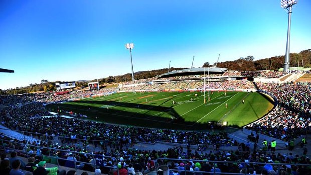 Warm note &#8230; A crowd of 25,000 visited Canberra Stadium were on hand for Sunday's finals win over the Sharks.