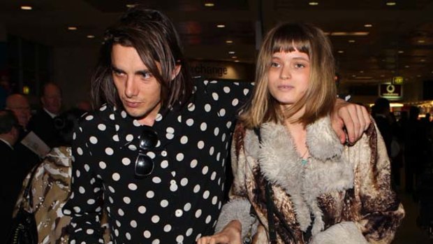 Alternative ambassador ... Abbey Lee Kershaw arrives in Sydney with a friend yesterday.