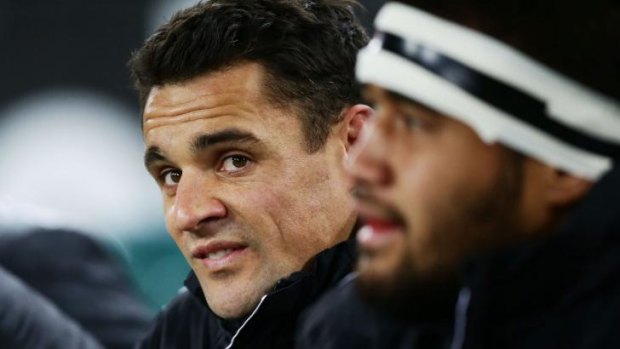 Dan Carter looks on during the Crusaders' Super Rugby final loss to the Waratahs last weekend.