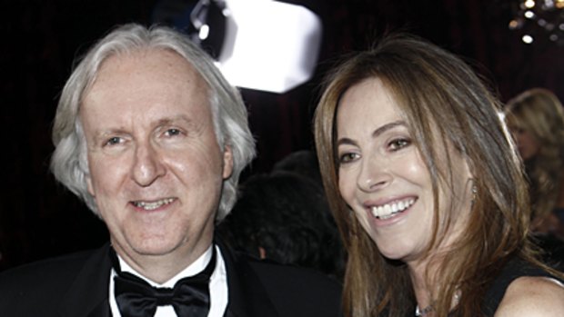 Amicable split ... James Cameron and Kathryn Bigelow at the Critics' Choice Awards over the weekend.