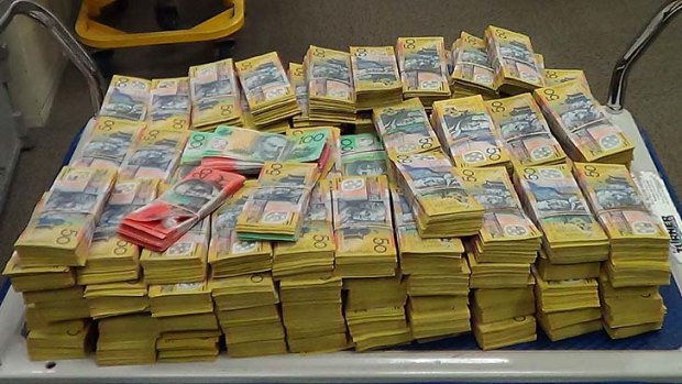 Cash haul: police seized millions of dollars.