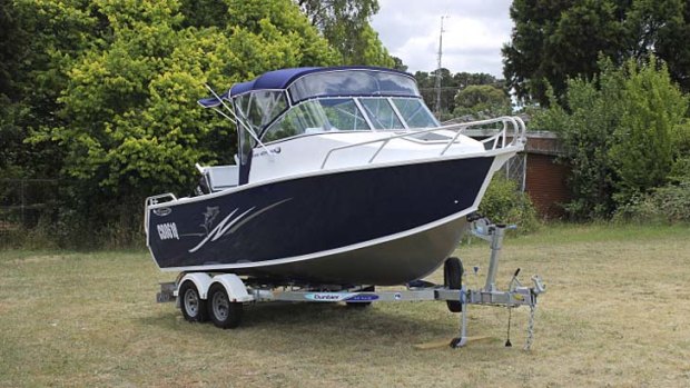 Purchased by overdrawing a St George Bank account ... a motor boat.
