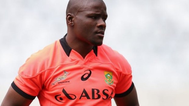 Shock selection: Teboho Mohoje looks on during Springboks training