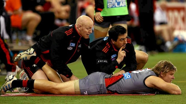 A hamstring injury couldn't have come at a worse time for Michael Hurley and Essendon.