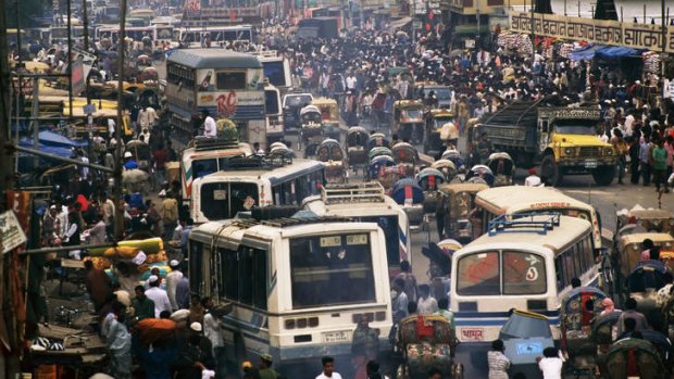 Hustle and bustle ... Dhaka, Bangladesh, a city of 4 million people.