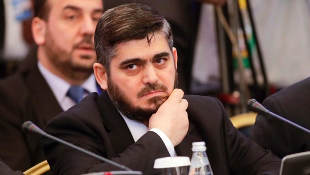 Mohammed Alloush, head of a Syrian opposition delegation, attends talks on Syrian peace in Astana, Kazakhstan, 