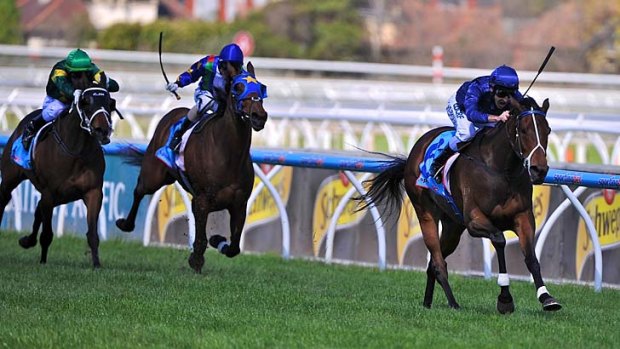 And daylight second: Atlantic Jewel romps to victory in the Caulfield Stakes.
