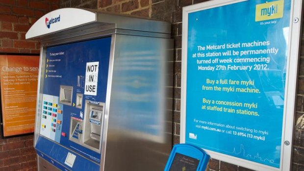 Removing metcard machines will force once-off public transport users to buy a Myki card.