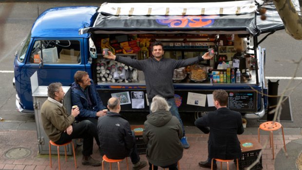 Michael Ibrahim runs the mobile coffee van Soul Kitchen, which has become an institution on St Kilda Road, opposite the Arts Centre.