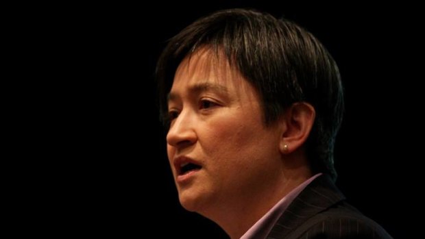 Pushing for legislative change ... Penny Wong addresses the Rainbow Labor Conference.