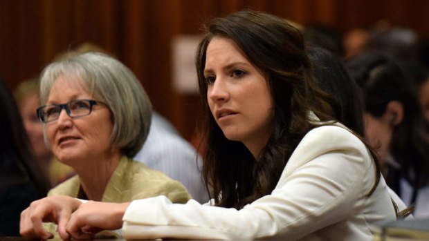 Aimee Pistorius (right), sister of Oscar, attends his ongoing murder trial in Pretoria.