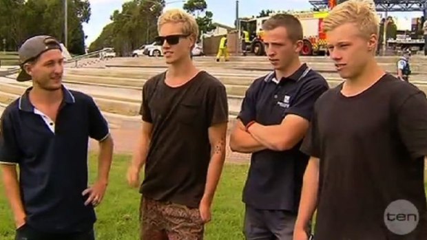 "Heroes" ... the students who rescued a woman from a sinking vehicle.