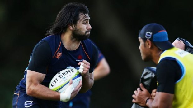 Jacques Potgieter, seen here during a Waratahs training session on Monday, is in the box seat for a return to the second row.
