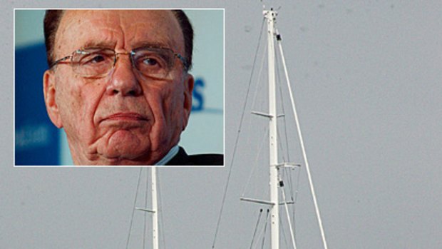 Yacht for hire ... Rupert Murdoch (inset) and Rosehearty.
