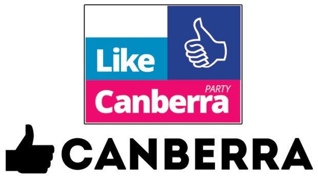 Similarities? The Like Canberra Party logo (top) and the Labor Government-funded 'Like Canberra' campaign logo (bottom) from 2012.