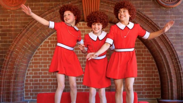The musical Annie returns to Sydney at the Capitol Theatre.The three Annies are Ella Nicol, Marley Aspinall, and Siena Elchaar.
