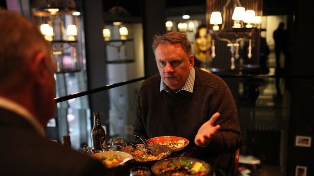 Not depressed: Former politician now stay-at-home dad, Mark Latham whips up gourmet meals.