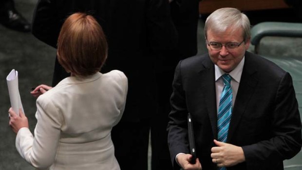 Foreign Minister Kevin Rudd is preferred ALP leader for 44 per cent of voters in the latest <i>Age</i>/Nielsen poll compared to 19 per cent for Prime Minister Julia Gillard.