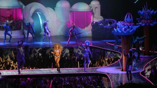 Lady Gaga performs on stage at Perth Arena.