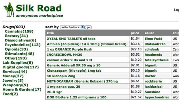 A screenshot from the Silk Road website.