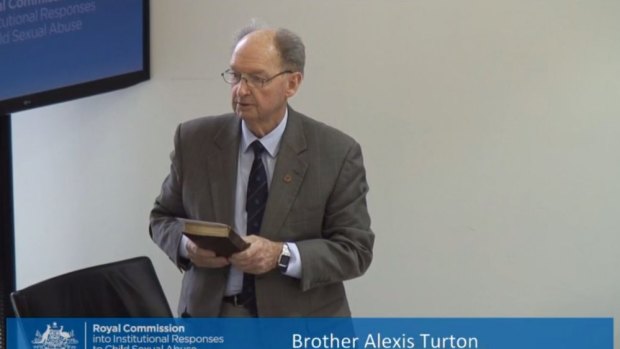 Marist Brother Alexis Turton at Wednesday's hearing of the Royal Commission into Institutional Responses to Child Sexual Abuse.