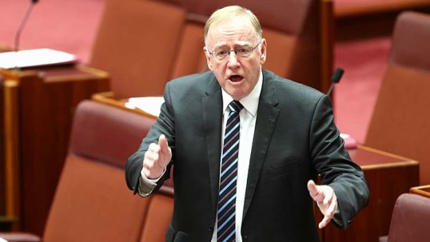 Coalition senator Ian Macdonald: "My crossing the floor might be relevant on some occasion over the next year or so.”