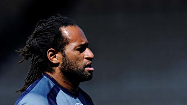 Second chance ... Lote Tuqiri during training with the Kangaroos this week ahead tomorrow evening's game against England.